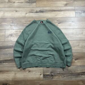 Vintage 2000s Y2K Quiksilver Green Surf Crewneck Sweatshirt